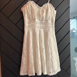 Xtraordinary Cream Lace Mini Dress